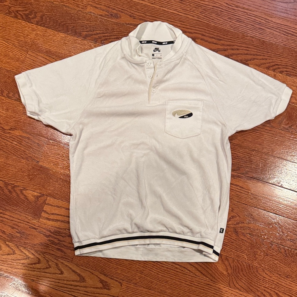 Nike Cream Polo Shirt with Black Accents